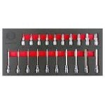 Britool Hallmark M2BSET20 20 Piece 3/8" Drive Hexagon Bit Socket Set in Foam Tray