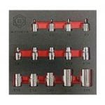 Britool Hallmark MLETXSET14 3/8" & 1/2" Drive Female Torx Socket Set in Foam E4-E24