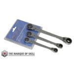 BRITOOL HALLMARK RQSET3 3 Pce 4-IN-1 RATCHETING RING SPANNER SET 8 – 19mm
