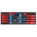 Britool Hallmark SDSET8 10 Piece Slotted Screwdriver Set in Foam Tray