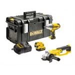 DeWalt DCK269P2 XR 18V Brushless High Torque Impact Wrench & Premium Angle Grinder 5.0ah