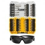 DeWalt DT70703 47 Piece Impact Rated Screw Driver Bit Set Hex Shank with Dark Safety Glasses