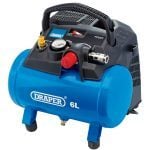 Draper 02115 6 Litre Oil Free Small Compact Portable Air Line Compressor 1.5HP