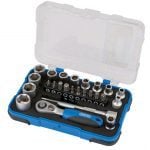 Draper 16354 1/4" Drive 25 Piece Metric Socket & Bit Set 4-13mm