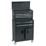 Draper 19572 6 Drawer 24" Combined Roller Cabinet & Tool Chest – Black