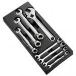 Expert by Facom E111100 7 Pce. RATCHETING SPANNER & ADJUSTABLE SPANNER MODULE