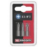 Facom ED102T.J3 Set Of 3 High Performance Series 1 Pozi Screwdriver Bits PZ2