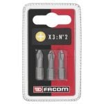 Facom EP101T.J3 3 Pce. 1/4" Dr. High Performance Phillips Screwdriver Bits PH1