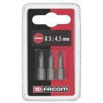 FACOM ES136.5T.J3 3 pce. 1/4" Dr. 25mm SLOTTED HEAD BITS – 6.5mm
