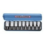 Gedore IN 19 PM 1/2" Drive 9 Piece In-Hex Hexagon Bit Socket Set 5-17mm