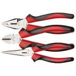 Gedore Red R28002003 3 Piece Long Nose, Combi & Side Cutting Plier Set