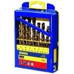IRWIN 10502603 19 Piece HSS Titanium Drill Bit Set (Metal Case) 1-10mm