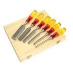 Irwin Marples M373S6 6 Piece Split-proof Handle Bevel Edge Chisel Wood Case