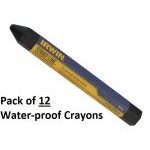 Irwin Strait-Line® 66404 Waterproof Crayons for Oily and Wet Surfaces – Black