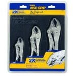 Irwin Vise-Grip 10508020 3 Piece Original Curved Jaw Locking Pliers Set in Storage Tray