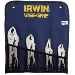 Irwin Vise-Grip T71 4 Piece Original Curved, Straight and Long Nose Locking Pliers Set in Kit Bag