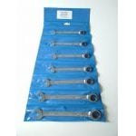 King Dick KGW2228 7 Piece Whitworth Ratchet Combination Spanner Set 1/8" – 1/2" BSW