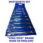 King Dick TKC10W 10 Piece Whitworth Combination Spanner Set 1/8" – 11/16" BSW