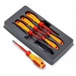 Knipex 00 20 12 V04 6 Piece VDE Slotted, Phillips & Pozi Slim Screwdriver Set