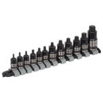 Sealey AK6228B 12pc Stubby TRX Star Torx Socket Bit Set 1/4" 3/8" 1/2" Drive Black