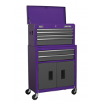 Sealey AP2200BBCP Topchest & Rollcab Combination 6 Drawer with Ball-Bearing Slides – Purple/Grey