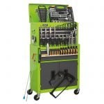 Sealey AP2200COMBOHV Topchest & Rollcab Combination 6 Drawer Ball-Bearing Slides – Hi-Vis Green/Grey & 128pc Tool Kit