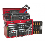 Sealey AP22509BBCOMB Topchest 9 Drawer with Ball-Bearing Slides – Red/Grey & 205pc Tool Kit