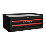 Sealey AP28102BR Mid-Box 2 Drawer Retro Style – Black with Red Anodised Drawer Pulls