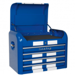 Sealey AP28104BWS Topchest 4 Drawer Retro Style – Blue with White Stripes