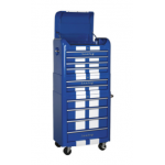 Sealey AP28COMBO2BWS Retro Style Topchest, Mid-Box & Rollcab Combination 10 Drawer Blue/White Stripes