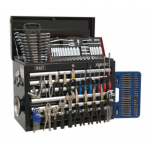 Sealey AP33109BCOMBO Topchest 10 Drawer with Ball Bearing Slides – Black & 140pc Tool Kit