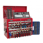 Sealey AP33109COMBO Topchest 10 Drawer with Ball Bearing Slides – Red & 140pc Tool Kit