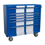 Sealey AP41206BWS Rollcab 6 Drawer Wide Retro Style – Blue with White Stripes