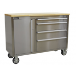 Sealey AP4804SS Mobile Stainless Steel Tool Cabinet 4 Drawer
