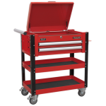 Sealey AP760M Heavy-Duty Mobile Tool & Parts Trolley 2 Drawers & Lockable Top – Red