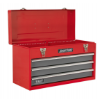 Sealey AP9243BB Tool Chest 3 Drawer Portable with Ball Bearing Slides – Red/Grey