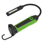 Sealey LEDFLEXG Flexi Rechargeable Green Inspection Lamp Li-ion 1 COB + 1 LED
