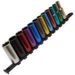 Sealey Premier AK2873D 12 pce 3/8" Drive Multi Coloured Deep Socket Set Metric 8 – 19mm