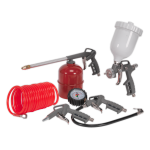 Sealey SA33G 5 Pce Air Tool Kit – Spray/Blow/Paraffin Gun,Tyre Inflator & Hose