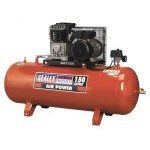 Sealey SAC1153B Belt Driven 3hp Air Compressor With Cast Cylinders 150L