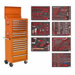Sealey TBTPCOMBO4 Tool Chest Combination 14 Drawer with Ball Bearing Slides – Orange & 446pc Tool Kit