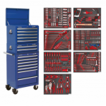 Sealey TBTPCOMBO5 Tool Chest Combination 14 Drawer with Ball Bearing Slides – Blue & 446pc Tool Kit