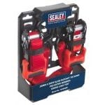 Sealey TD1202SR Ratchet Tie Down 32mm x 3mtr Load Retaining Straps 1200kg Load – Qty. 2