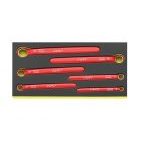 Stahlwille TCS 12161 VDE 6 Piece Insulated Single Ring End Spanner Set in TCS Foam Inlay