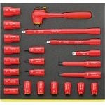 Stahlwille TCS 12171/19/4 VDE 23 Piece 3/8" Drive Insulated Socket Set In TCS Foam Inlay