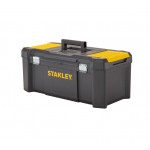 Stanley STST82976-1 Essential 26" Plastic Toolbox With Organiser Top, Metal Latches