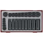 Teng 24 Pce 1/4" & 3/8" Drive Impact Socket Set in Tool Box Module Tray