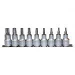 Teng M1213TPX 9 Piece 1/2" Drive Tamperproof Torx Bit Socket Set on a Rail