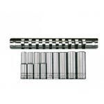 Teng M1407 9 Piece 1/4" Drive Deep Socket Set On A Rail 4-13mm