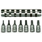 Teng M1408TX 7 Piece 1/4" Drive Bit Socket Set On A Rail TX10-TX40